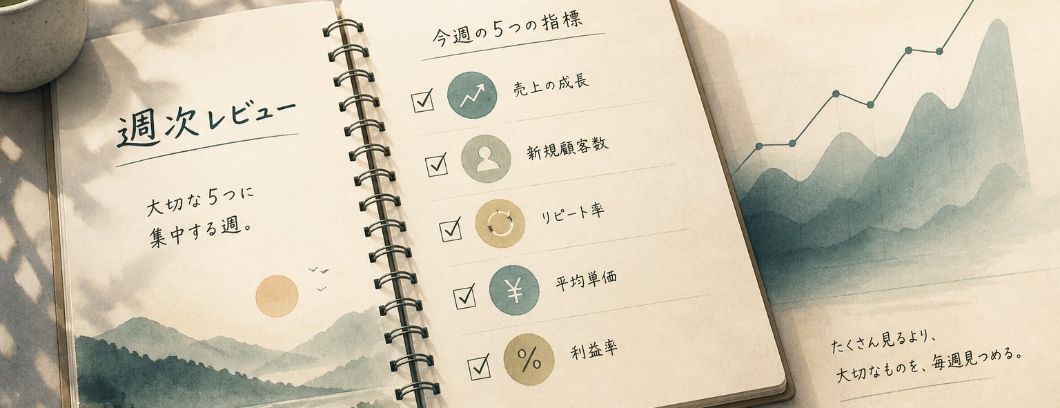 週次で5指標だけ見直すイメージ